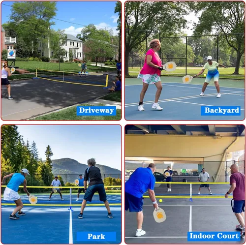 Miniatura 7 de Portable Pickleball Net Set, 22FT Regularion Size Pickle Ball Net with Paddles Set, Outdoor Pickleballs and Carry Bag, Easy Setup for Indoor, Azul
