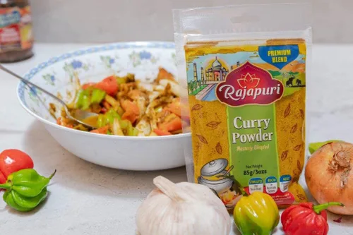 Miniatura 6 de Rajapuri Curry suave estilo caribeño, 3.00 oz / 3 onzas, perfecto para carnes, aves de corral y pescado. Apto para veganos