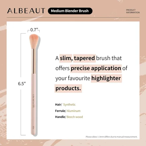 Miniatura 5 de Albeaut Brocha Iluminadora, Brocha Esponjosa para Mezclar Sombra de Ojos, Herramienta de Maquillaje Imprescindible para Iluminar y Rubor