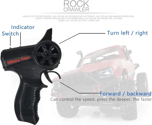 Miniatura 6 de Camión RC a control remoto Rock Crawler todoterreno 1:16 2.4G 2CH 4WD vehículos de carreras todoterreno RC para niños juguete de escalada camión