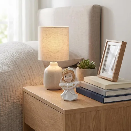 Miniatura 4 de Comfy Hour Figura de ángel de niña orante de 5 pulgadas, Jesús me ama, regalo religioso para niños y niños pequeños, decoración de guardería