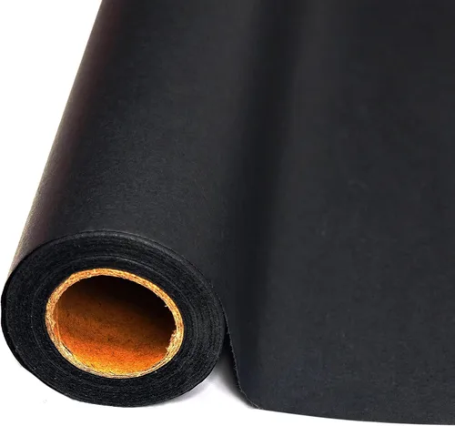 LIAPAWPAW Rollo de papel de seda negro a granel para envoltura de regalos, ramos de flores y manualidades, 17 pulgadas x 98 pies, papel de seda
