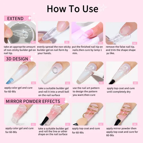 Miniatura 6 de Gel constructor sólido para uñas, 8.47 oz, 4 onzas, kit de uñas de gel constructor, no pegajoso para extensión de uñas, solución de engrosamiento