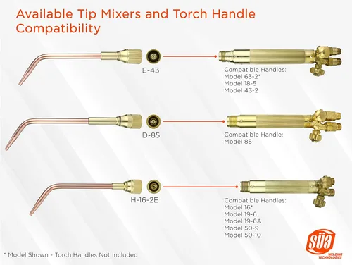 Miniatura 2 de SÜA - Punta de soldadura y soldadura de acetileno 23A90 Compatible con antorchas Harris - Mezclador: H-16-2E - Tamaño: 0