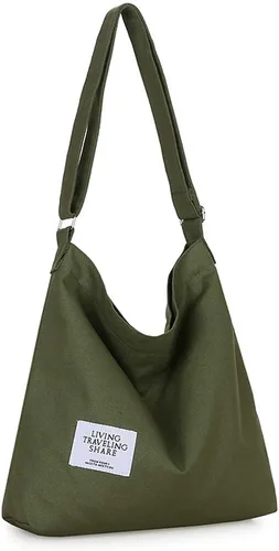 Covelin - Bolso de hombro de lona para mujer, clásico, informal, estilo bohemio, bolso de mano o cruzado, tamaño grande