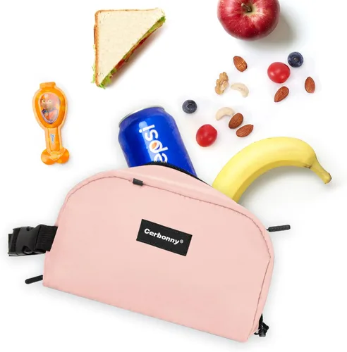 Miniatura 4 de Bolsa de almuerzo enfriadora - Congelable y aislada para viajes, niños/adultos, apta para yogur Rosa