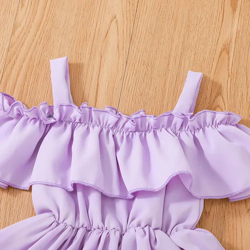 Miniatura 2 de VINUOKER Vestido de fiesta de princesa para niñas pequeñas, vestido de verano con hombros descubiertos y tirantes