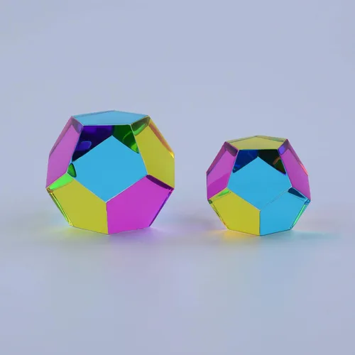 Miniatura 6 de CMY Cubes The Mundus (1.969 in) - Poliedro cian, magenta y amarillo - Dodecaedro de mezcla de colores sustractivo - enseña la mezcla