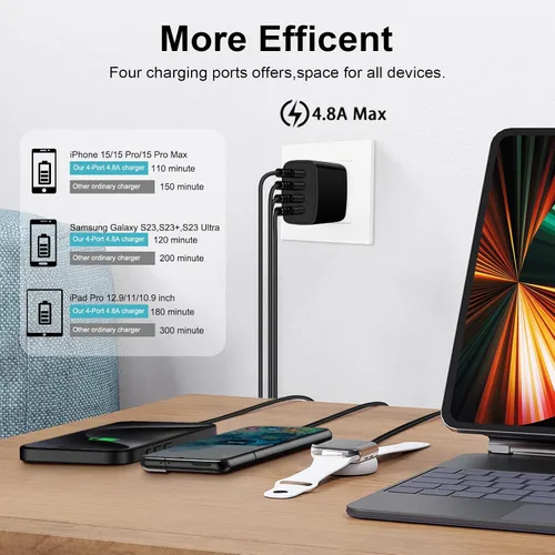 Miniatura 2 de Estación de carga USB para Samsung Galaxy S26 Ultra S25 FE S24 S23 S22 S21 S20 A17 A16 5G A56 Z Flip 7 Z Fold 7, bloque de carga rápida, enchufe USB