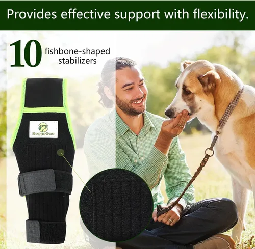 Miniatura 8 de Rodillera de perro para patas traseras con cuello y correa adicionales, alivia el dolor y las molestias en las articulaciones, mejora la movilidad