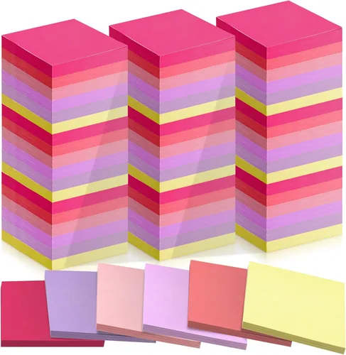 Miniatura 10 de Fainne Paquete de 120 notas adhesivas a granel de 3 x 3 pulgadas, bloc de notas autoadhesivas de papel multicolor para suministros escolares