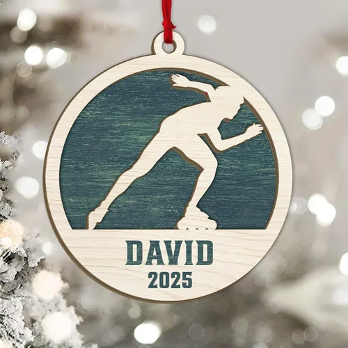 Miniatura 39 de Adorno personalizado de zapatillas de punta de ballet – Adorno de nombre de bailarín personalizado, adorno de madera cortado en capas de ballet