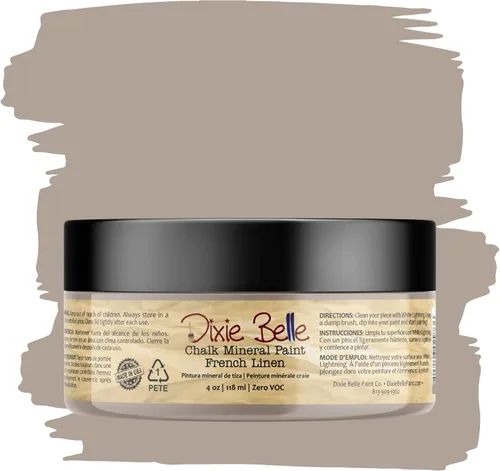 Miniatura 385 de Dixie Belle Paint Company - Pintura con acabado de tiza para muebles, color negro (Caviar), 1 galón, 128 fl oz, pintura mineral color rosa intenso