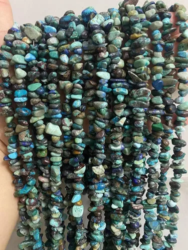 Miniatura 6 de Cuentas de piedras preciosas naturales de finchenita de azurita de 0.315 a 0.315 pulgadas, cristales curativos, pulseras de cintura, kit de collar