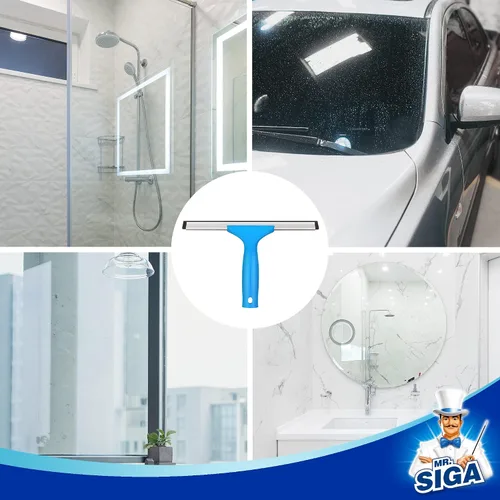 Miniatura 6 de MR.SIGA Combo profesional de limpieza de ventanas, escobilla de goma y limpiador de ventanas de microfibra, 10 pulgadas