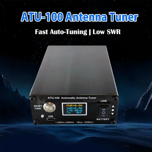 Miniatura 3 de V3.2 ATU-100 EXT - Sintonizador automático de antena para radioaficionado, 1.8-55 MHz, sintonizador SWR bajo, diseño compacto, funciona con equipos