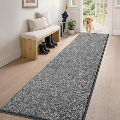 Miniatura 21 de PURRUGS Alfombra de área de fácil cuidado de 4 x 6 pies, antideslizante, lavable a máquina, tapete para puerta de perro, resistente a las manchas