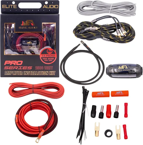 Miniatura 10 de Elite Audio Kit de cableado de amplificador dual calibre 0, kit de instalación de amplificador OFC de 5000 W para 2 amplificadores - EA-PROK0-DUAL