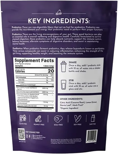 Miniatura 2 de Complejo probiótico 3 en 1 de limonada de saúco – Mezcla para beber de 30 sobres con prebióticos, probióticos y posbióticos – 5 mil millones de UFC