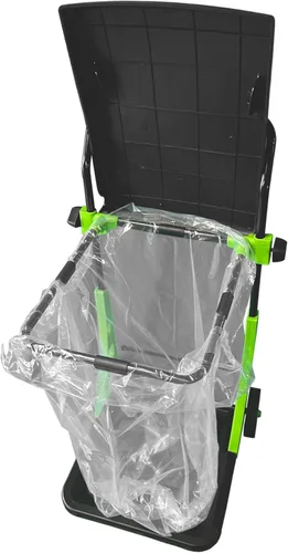 Miniatura 4 de Bosmere W305LVC Carrito de jardín propósito, cubo de basura plegable ajustable para patio, papelera portátil, verde bosque