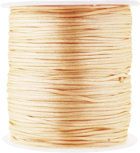 Miniatura 139 de Mandala Crafts Cordón de Satén de Nailon 2mm Cordón Rattail Champagne - 100 Yardas Cordón de Nailon Chino para Nudos Cordón de Seda Cola de Rata
