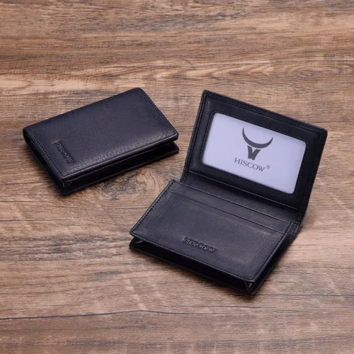 Miniatura 8 de Tarjetero de cuero para hombres y mujeres, piel de becerro italiana