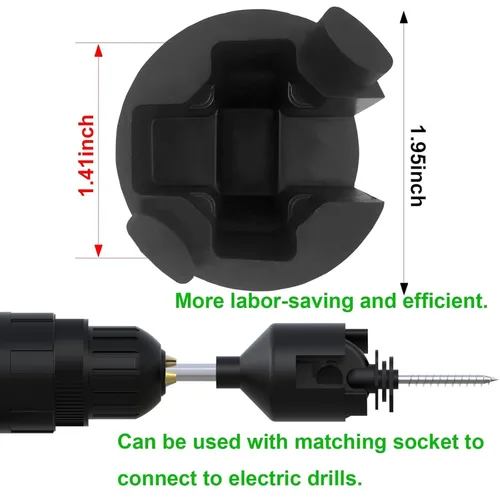 Miniatura 5 de NQN 30 Piezas Aisladores Negros para Cerca Eléctrica, Aislador de Rosca, Poste de Anillo para Cerca, Aislador para Poste de Madera y 1 Pieza