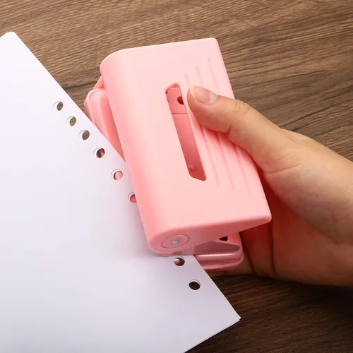 Miniatura 6 de PATIKIL Perforadora de papel de 2 agujeros de 1/4 de pulgada, perforadora de agujero de metal, capacidad de perforación de 8 hojas, perforadora