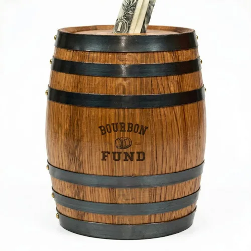Miniatura 10 de Thousand Oaks Barrel Co. - Hucha de madera hecha a mano para adultos, ahorro de dinero para dinero real, billetes y monedas, grande de 6.5 x 4.5 x