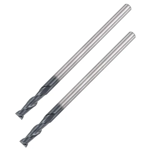Miniatura 13 de uxcell Fresa de extremo de nariz cuadrada, punta de 0.039 in de diámetro de carburo sólido recubierto AlTiN Fresas CNC 2 flautas en espiral Fresa