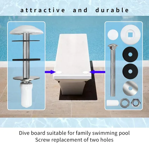 Miniatura 7 de 67-209-911-SS - Kit de pernos de acero inoxidable para tabla de buceo, kit de pernos de montaje para tabla de buceo de piscina compatible con dos