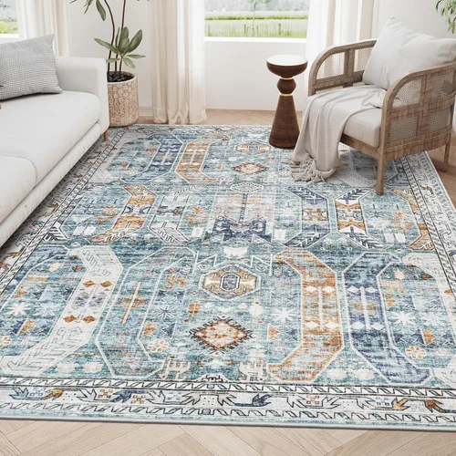Miniatura 66 de befbee Alfombras de 6x9 pulgadas para sala de estar - Alfombras lavables a máquina resistentes a las manchas para dormitorio, alfombra de área