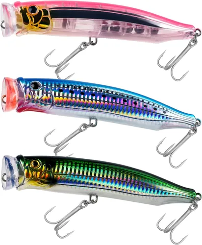 Miniatura 16 de THKFISH Señuelos para pesca de agua salada de atún para pesca de surf, lubina con ojos 3D para atún GT peces grandes, 5.9 pulgadas, 1 unidad/3 1