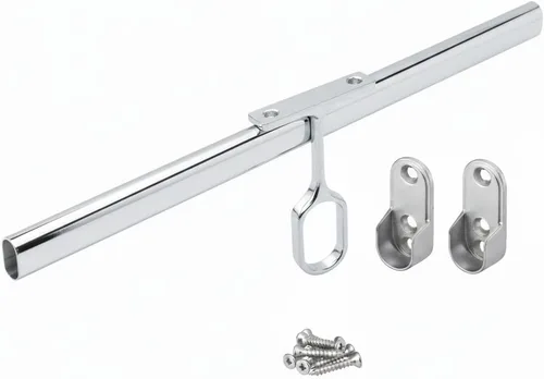 Miniatura 3 de Barra de tubo ovalada de 8 pies de largo para armario, para colgar ropa, 96 pulgadas de largo (negro mate)