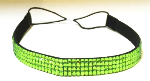 Miniatura 15 de WigsPedia Diadema elástica de cristal con diamantes de imitación, 4 filas, banda elástica para el cabello para mujer (verde bosque)
