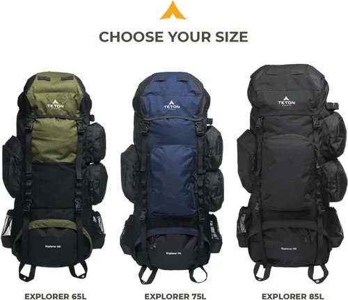 Miniatura 6 de Mochila Teton 85L Explorer con Marco Interno para Senderismo, Camping, Mochileros, Cubierta de Lluvia Incluida, Marrón Buck Marrón (Buck Brown)