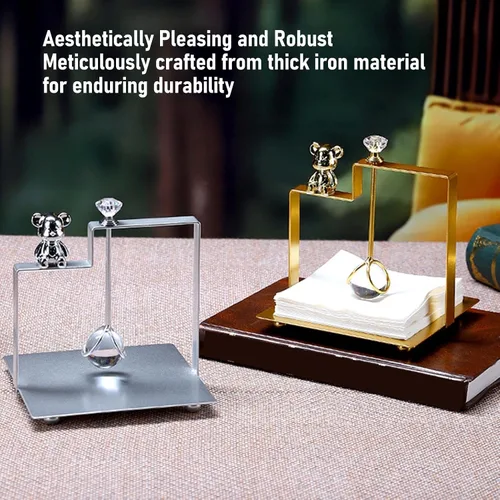 Miniatura 3 de Table Napkins Support, Modern Flat Napkin Dispenser for Kitchen Kitchen Kitchen Home Farm Farm Decoration (Gold)