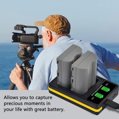 Miniatura 7 de EN-EL3e - Paquete de 2 baterías de 2600 mAh y cargador USB dual para cámaras réflex digitales Nikon D50, D70, D80, D90, D100, D200, D300, D300S, D700