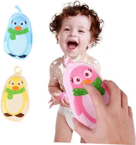 Miniatura 7 de ibasenice Toalla de baño para bebé, toalla de baño para niños, toallas de baño para niños, almohadilla exfoliante, esponja de baño para niños