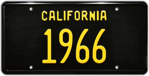 Celebrity Machines | California Vintage Hot Rod | 1966 | Placa de tocador, aluminio estampado, etiqueta decorativa de metal, resistente a la