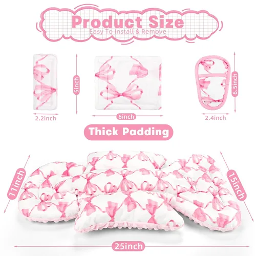 Miniatura 7 de Inserto de Asiento de Coche para Bebé, Soporte Suave para la Cabeza y Cuerpo del Asiento de Coche para Niña o Niño, Inserto Reversible para Asiento