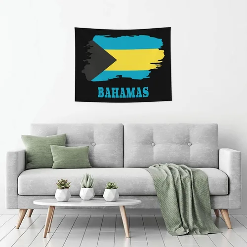 Miniatura 6 de Tapiz de decoración de pared, diseño de bandera de mapa de Bahamas, tapiz para colgar en la pared, manteles de arte hippie de 29 x 37 pulgadas