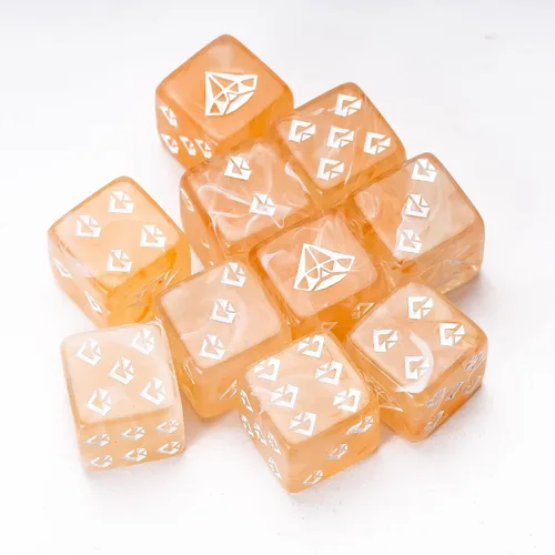Miniatura 21 de Juego de 10 dados D6 de 16 mm, juego de dados blancos de 6 lados para juegos de mesa RPG A-white