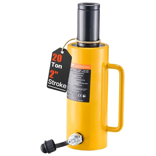 Mophorn Gato Hidráulico de 20T 4" de Círculo Hueco de Acción Simple Cilindro Hidráulico de Ram 100mm Cilindros Hidráulicos de Elevación (20T 4" de