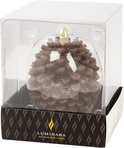 Miniatura 7 de Luminara Pinecone - Velas sin llama, con acabado marrón tiza, figuras de piña, velas LED de cera real sin perfume, funcionan