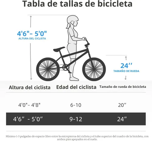 Miniatura 6 de JOYSTAR Brockway Freestyle - Bicicletas BMX para niños de 20 pulgadas y 24 pulgadas, bicicletas para niños de 6 a 14 años y ciclistas de nivel