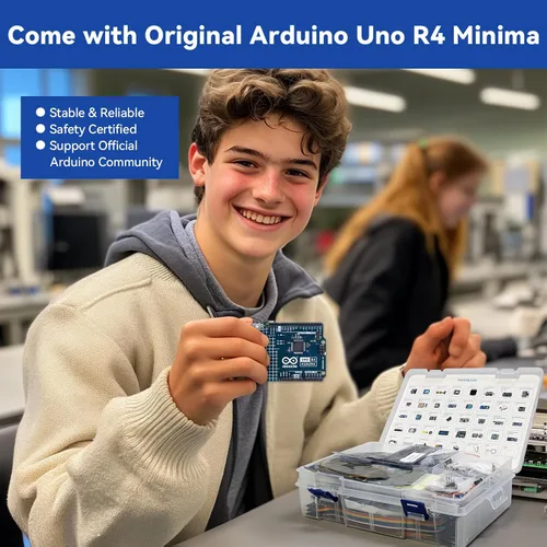 Miniatura 2 de SunFounder Kit de sensor definitivo con Arduino Uno R4 Minima, compatible con RoHS, sensores duraderos IoT ESP8266 IIC LCD1602 OLED, tutoriales
