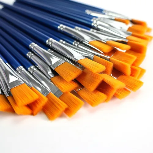 Miniatura 7 de Pinceles planos de 1/2 pulgada para pintura acrílica, paquete de 40 pinceles pequeños a granel con mango de madera para acrílico, acuarela, óleo