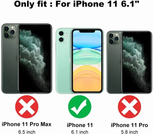 Miniatura 6 de TEAUGHT Compatible con iPhone 11 Funda con patrón lindo estampado de leopardo negro guepardo + protector de pantalla a prueba de golpes, funda