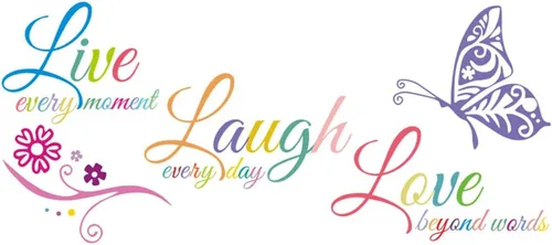 Calcomanías motivacionales para pared Live Love Laugh, calcomanías inspiradoras para la familia, decoración con frases, murales de vinilo con